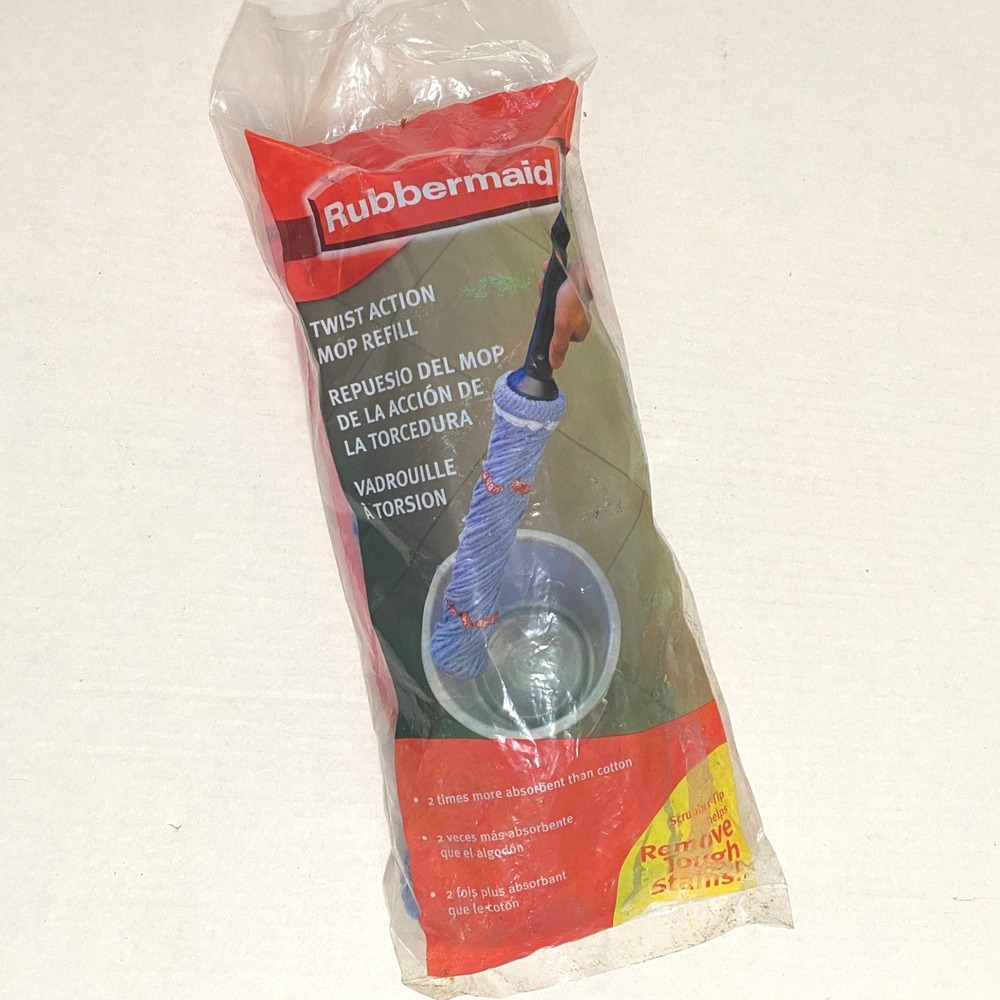 Rubbermaid 6B12 Twist Action Mop Refill Blue Absorbent Scrubber Tip Vintage 2005